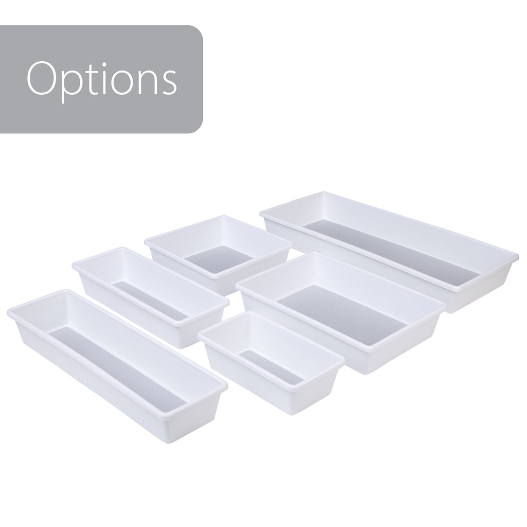 Plastic Drawer Organizer - BPA Free - 16 x 6.75 Inch - White